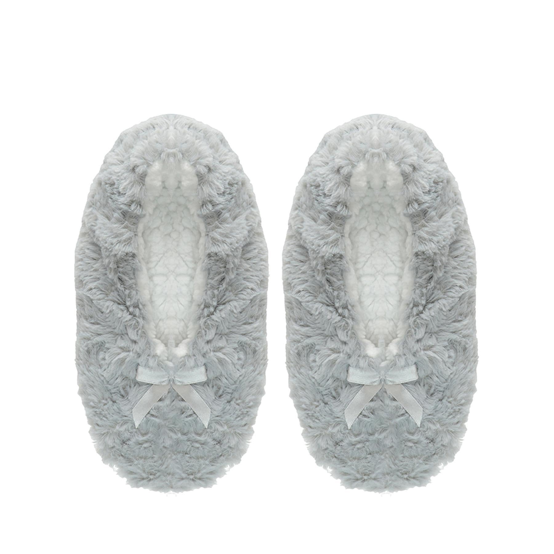 A2Z Ladies Slipper Bow Fluffy Socks Sherpa Lined Cosy Winter Footwear