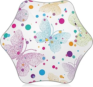 SoreSore キッズ長傘 傘 女の子 子供用雨傘 蝶 カラフル 花 可愛い 晴雨兼用 UVカット 日傘 男の子 丈夫 軽量 手開き 撥水 6本骨 3-8才向け 65cm 大きい おしゃれ 先端が丸い設計 反射テープ付き