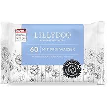 LILLYDOO Baby Wipes with 99% Water Pack of 60