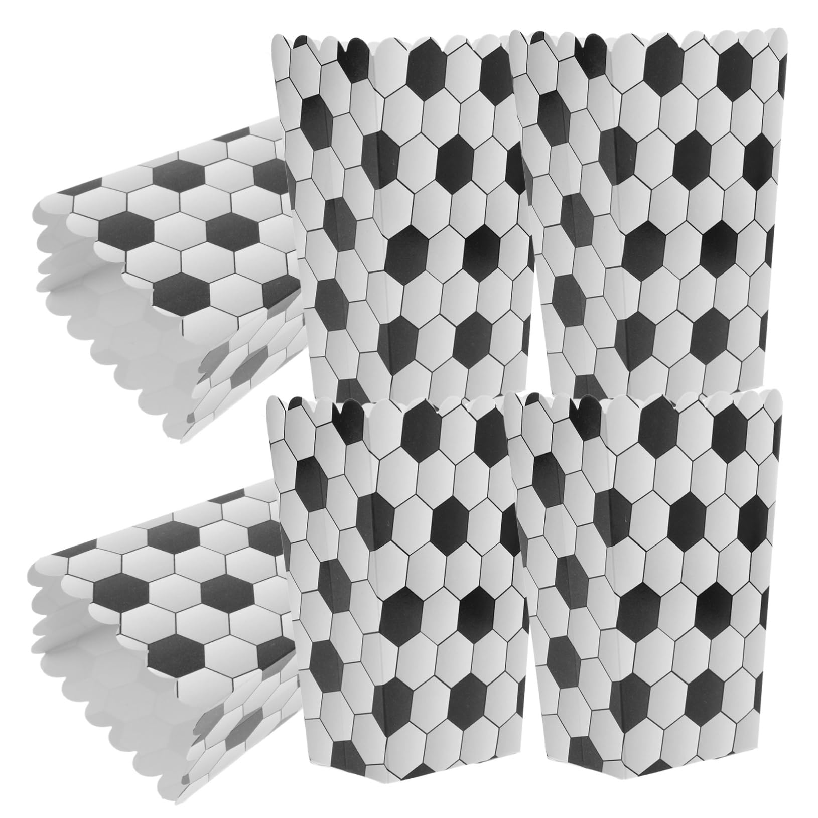 GARVALON 6pcs Soccer Themed Popcorn Boxes Fun Party Popcorn Containers for Birthdays Events Movie for Snacks Treats Party Favors Easy to Carry Multifunctional