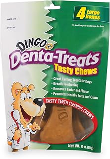 Dingo Denta-Treats Tasty Chews For Dogs, Large, 4 Treats