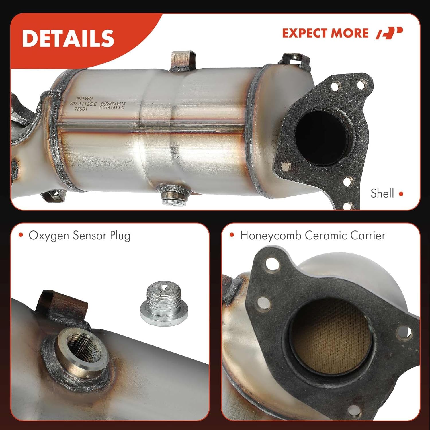 A-Premium Front Catalytic Converter with Gasket Kit Direct-Fit Compatible with Honda Accord 2018 2019 2020 2021 2022, 1.5L, E.P.A. Compliant