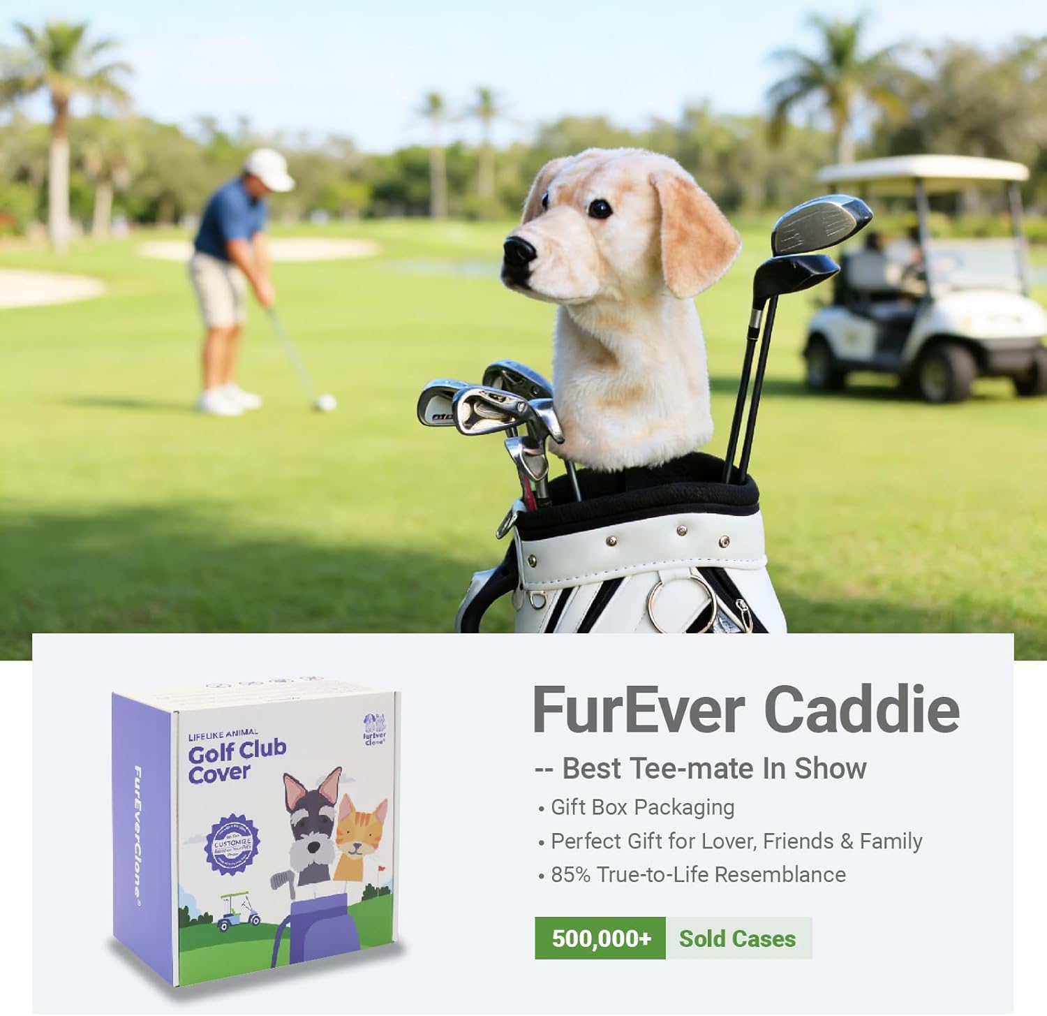 Yellow Lab Golf Club Head Cover for Driver, Labrador Retriever Dog Golf Headcover, Animal Golf Driver Head Cover, Funny Dog Golf Club Cover Fits 460cc Drivers