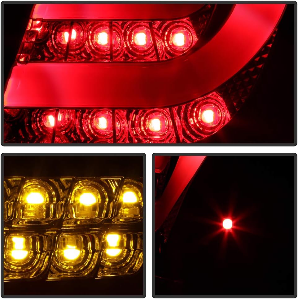 ACANII - For 1999-2001 BMW E46 3-Series 4-Door Sedan Black Tail Lights Brake Lamps w/LED Strip Driver & Passenger Side