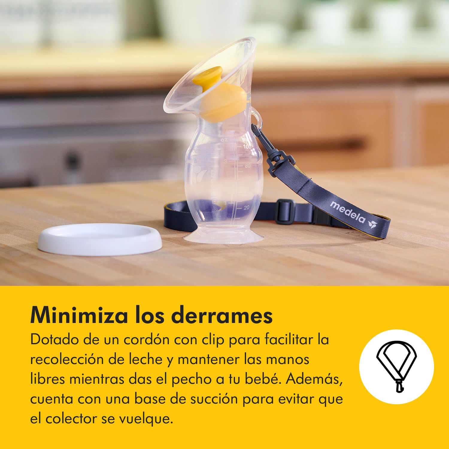 Medela Colector de Silicona para Leche Materna, Copa de Leche Materna con Base de Succión y Tapa para Almacenar Leche, Adecuado para un uso Diario