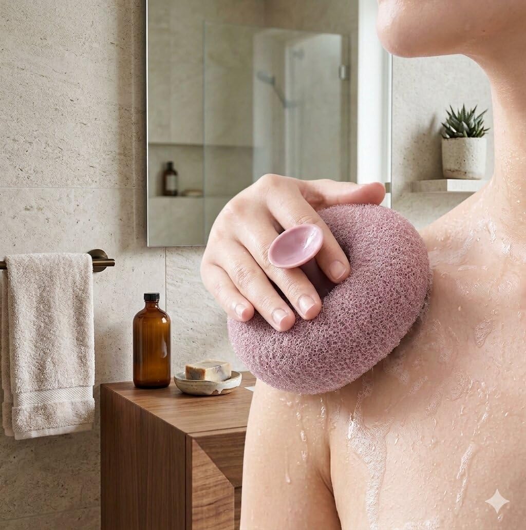 Super Soft Bath Loofah with Suction Cup, Round Mesh Shower Sponge Scrubber for Women & Men, Deep Cleansing Body Wash Exfoliator,Reusable Bathing Sponge for Smooth Scrubber for Body & Fresh Skin - Multicolor-image-28