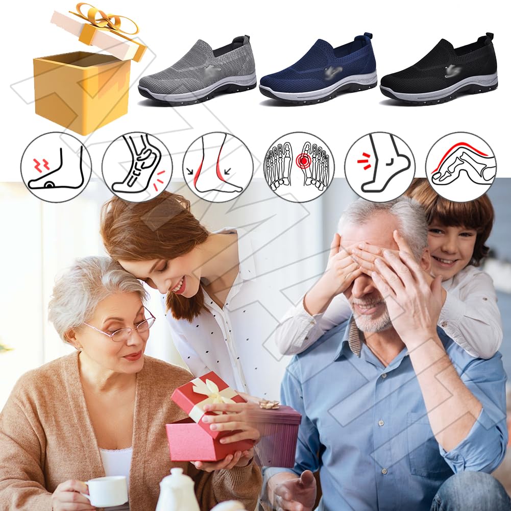 Scarpe X Diabetici Uomo Scarpe per Il Piede diabetico Primaverili e Autunnali Scarpe Comode Anziani Scarpe per Diabetici,Blu,45/275mm