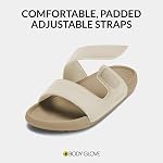 BODY GLOVE Women’s Double Strap Comfort Slides – Adjustable Cushion Sandals for Indoor Outdoor Use, Arch Support, Anti-Slip Cloud Sole