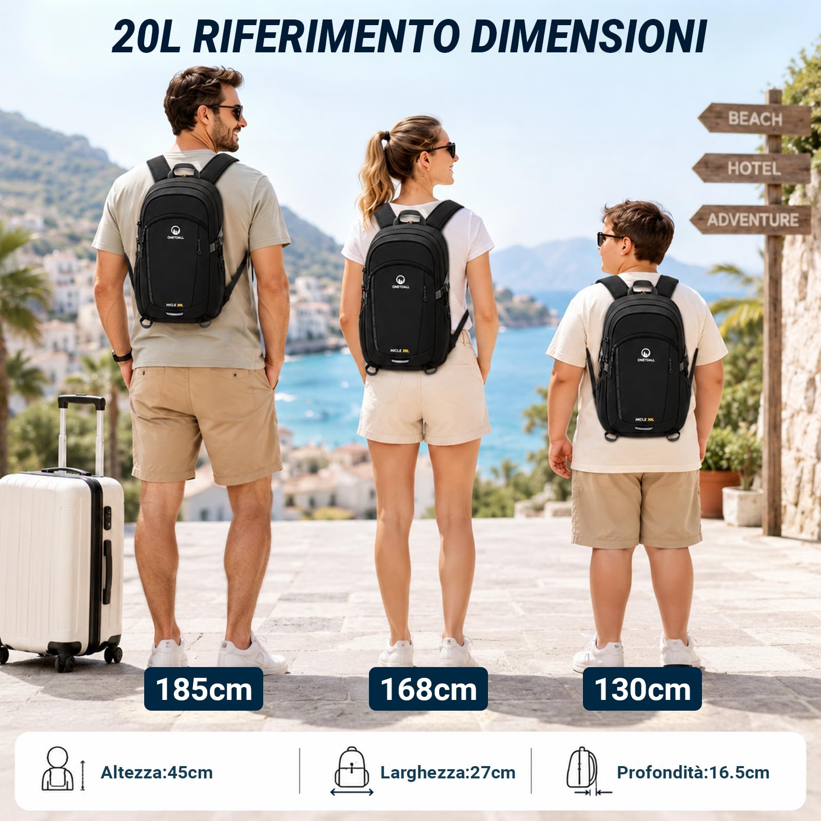 Zaino Trekking 20L, Zaino Montagna 20 Litri, Zaini Impermeabile Uomo Donna per Escursione|Hiking|Viaggio|Sci|Ciclismo, Ultraleggero Solo 510g
