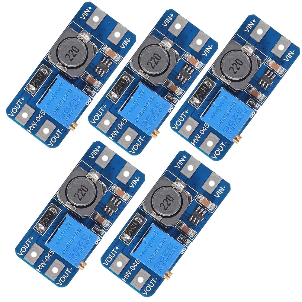 Hexonix MT3608 DC-DC Step-Up Voltage Booster Converter Module, 2V–24V Input to 5V–28V Output, Up to 2A Output (Pack of 5 Units)-image-29