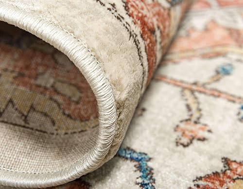 Miniatura 4 de Unique Loom Oslo Collection - Alfombra envejecida con medallón botánico beige (5 x 8 pies)