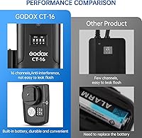 Vista 7 de Godox CT-16 Kit receptor de disparador de radio inalámbrico, compatible con Canon Nikon Pentax DSLR Camera Studio 3 en 1 transmisor y receptor flash