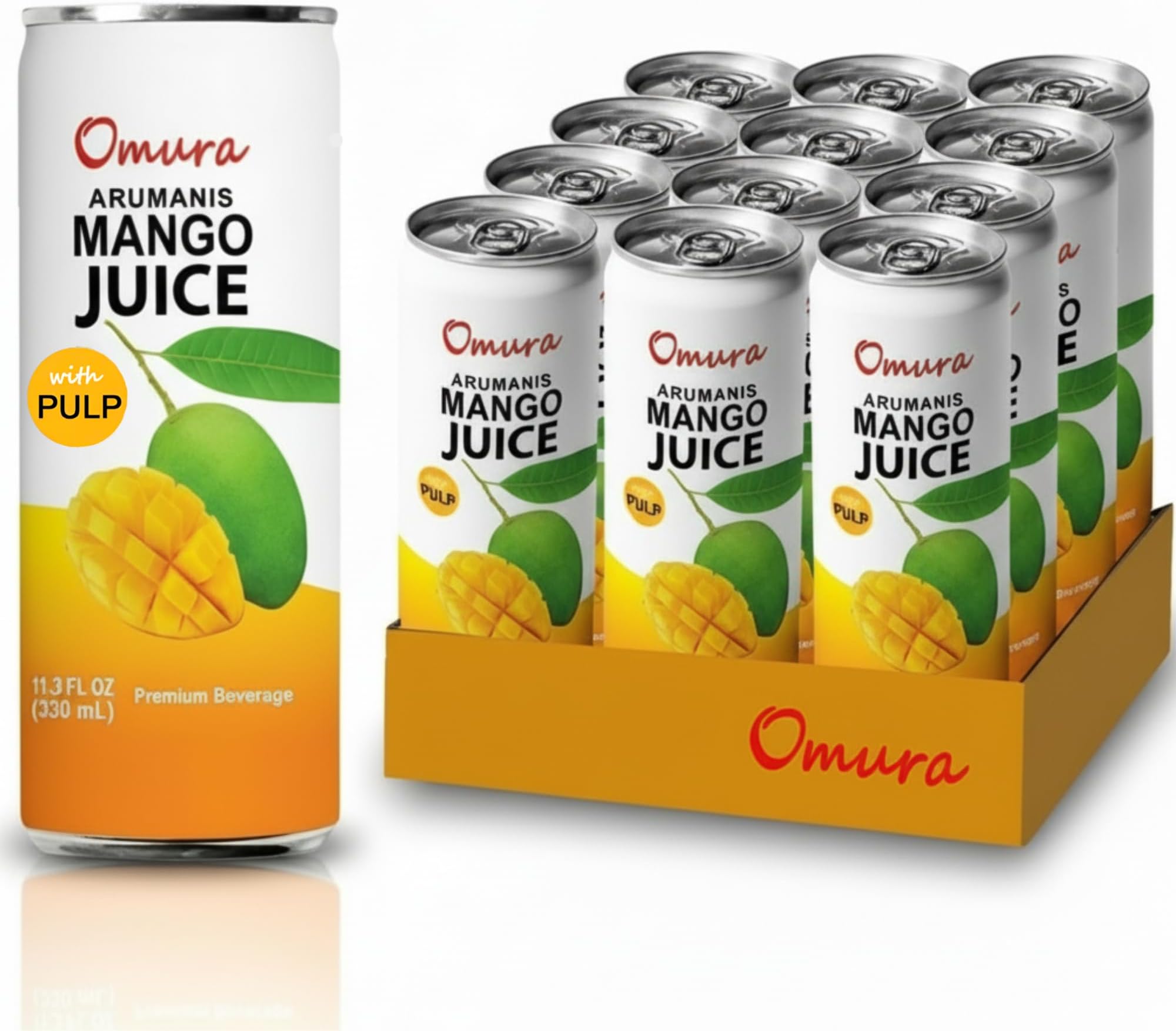 MANGO JUICE from Natural Fruit with PULP 11.3 FL. Ounces | 12-Pack