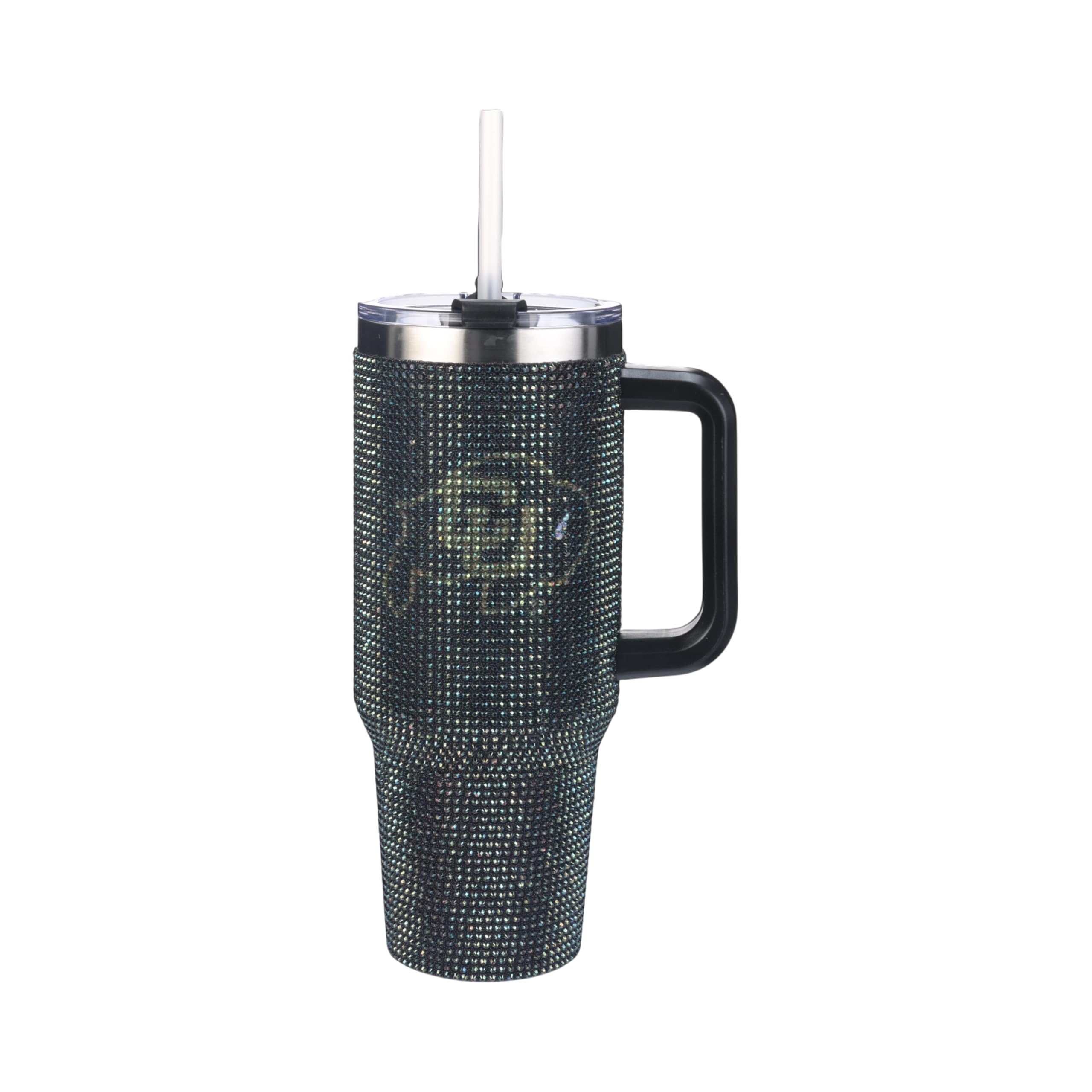 The Memory Company Officially Licensed NCAA 40oz Rhinestone Game Day Tumbler, Stainless Steel Water Bottle with Lid &amp; Straw, Vacuum Insulated, For Hot &amp; Cold Drinks, University of Colorado, Boulder