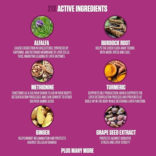 Miniatura 3 de Liver Guard 21x  Suplemento de desintoxicación, reparación y limpieza hepática #1 con cardo mariano, alcachofa, diente de león + más  100% natural