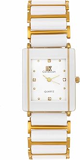 Reactangle Studded Dial Metalic Bracelet Chain Strap Analogue Wrist Watch for Men and Boys