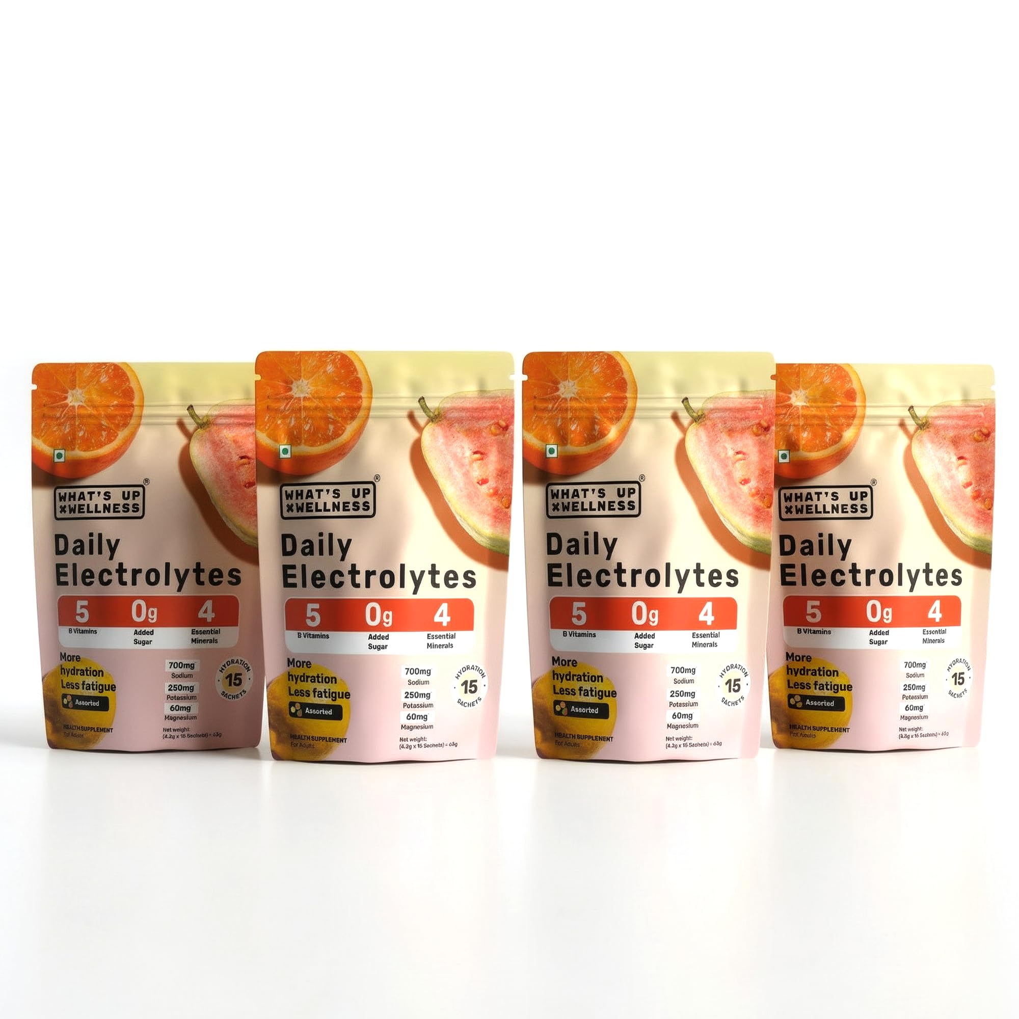 What's Up Wellness Daily Electrolytes Powder - Zesty Orange Flavour | Zero Added Sugar | Instant Hydration - Sodium, Potassium, Magnesium & Zinc | Vegan | 15 Sachets — Amazon image 28