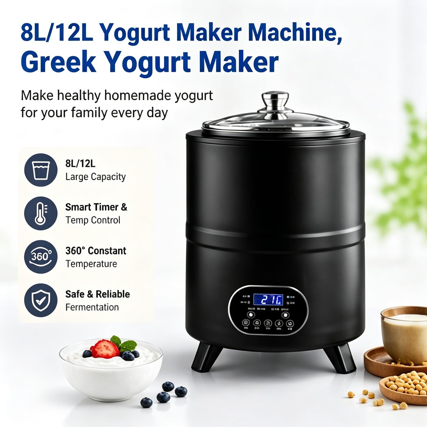 Máquina para Hacer Yogurt 8L/12L, Yogurtera Griega