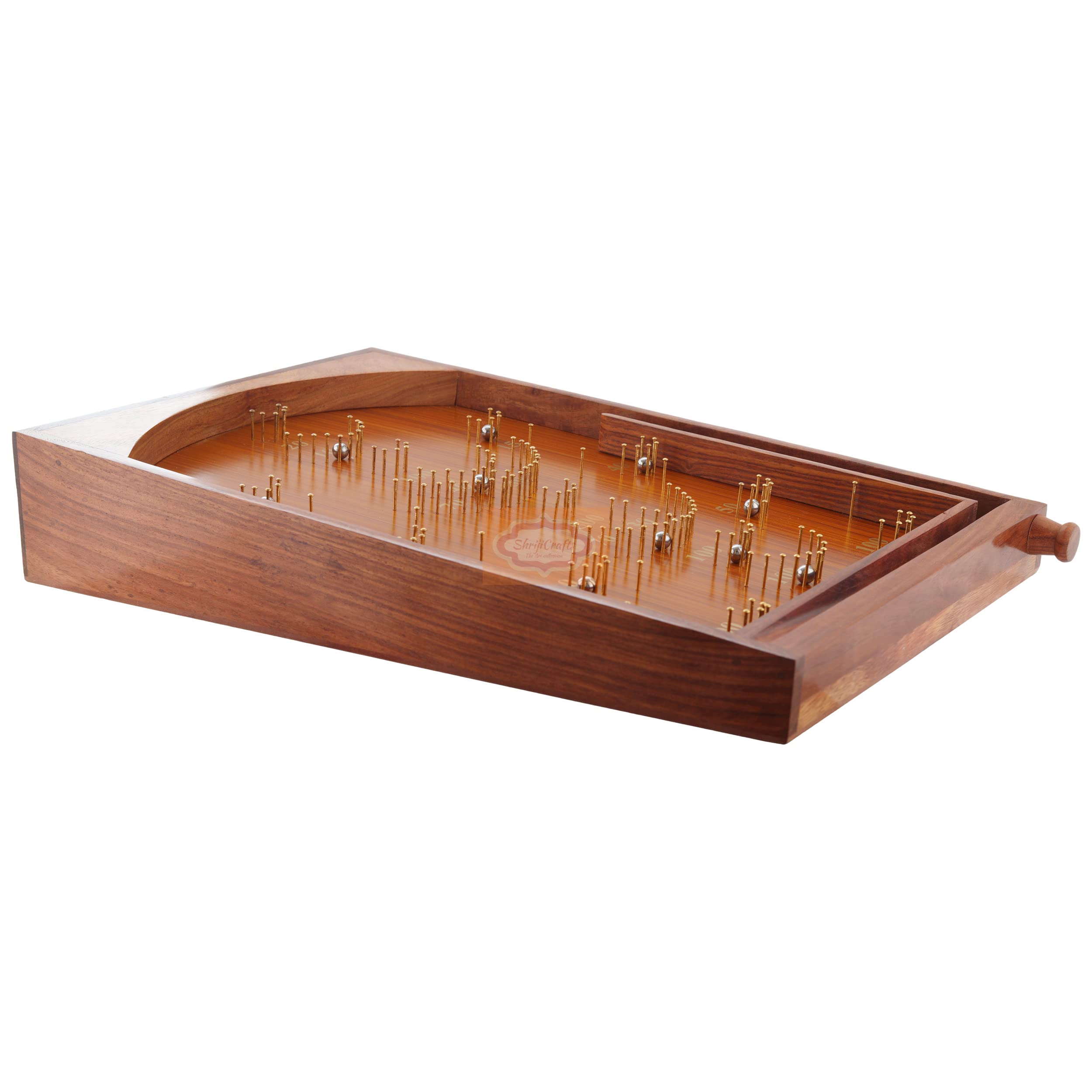 Handcrafted Wooden Bagatelle Game - Classic Pinball Fun -2