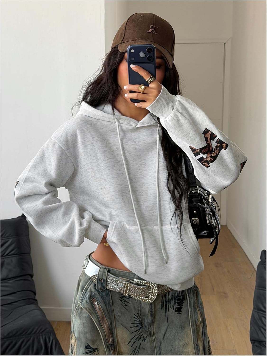 SOLY HUX Women's Hoodies Leopard Graphic Drop Shoulder Long Sleeve Hooded Preppy Sweatshirts Streetwear - Image 6