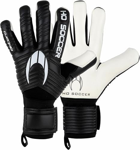 HO Soccer AKTERO Adhesion Guantes de Portero, Unisex Adulto, Negro/Blanco, 10