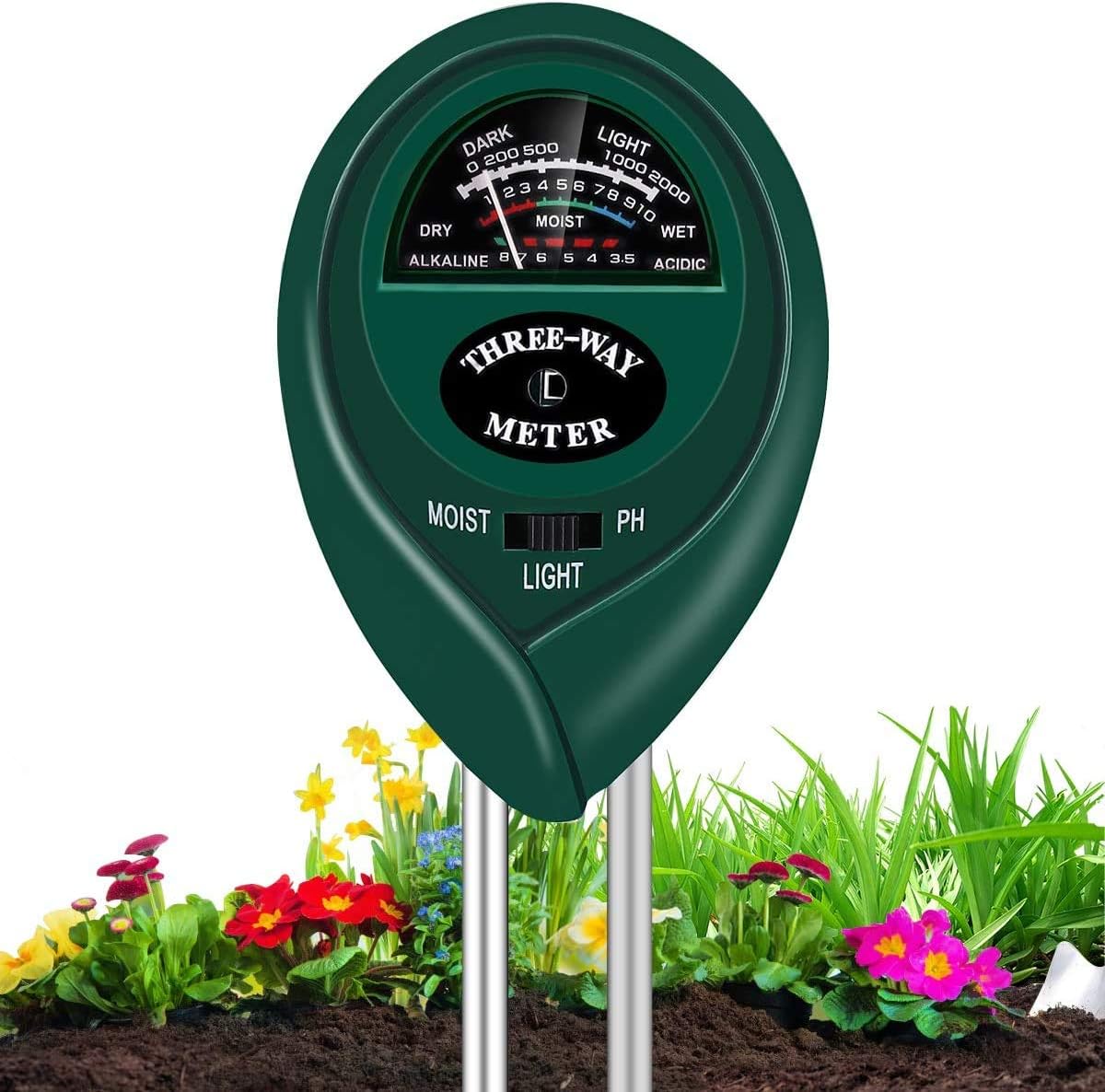3 in 1 Soil Tester PH Value Measuring Device, No Battery Required, Digital Soil Meter PH Acid For Garden Plants Soil Water