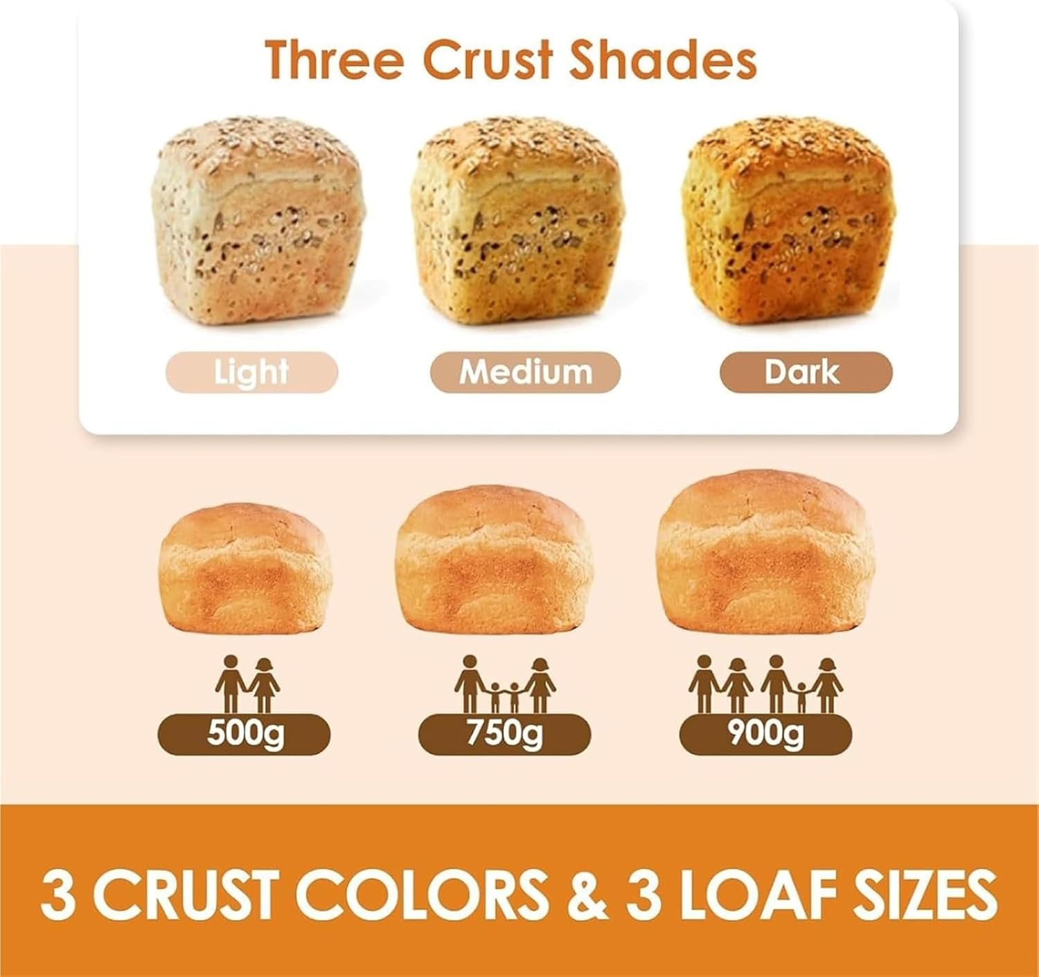 Bread Maker, Stainless Steel Automatic Bread Machine, 15 Preset Menus, 3 Loaf Sizes, With Timer & Keep Warm Setting, Easy To Clean, For Kitchen Dough, Beginner-Friendly Controls