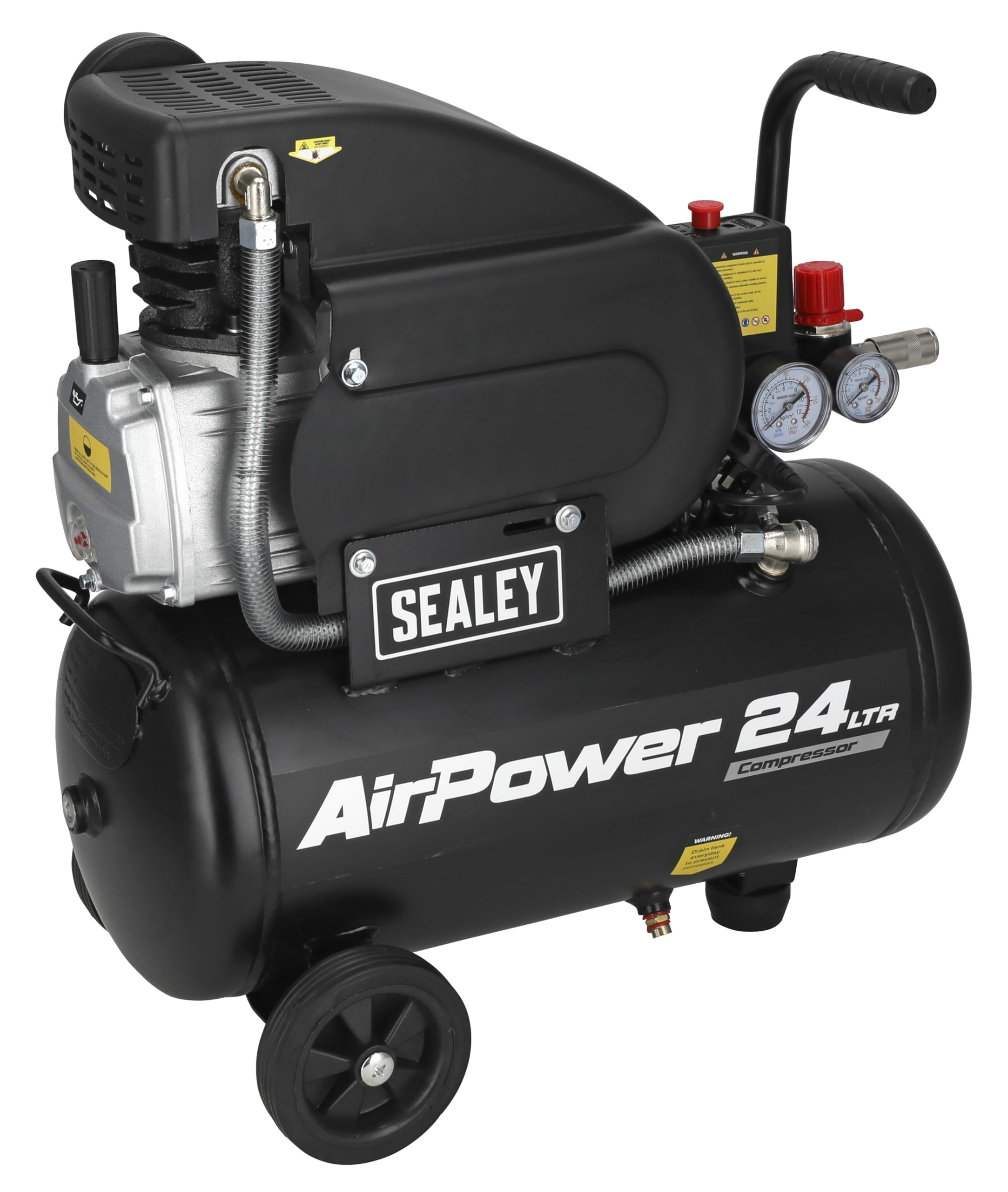 Sealey Direct Drive Air Compressor, 24L, 2hp, 5.8cfm, 116psi, 1.5kW - SAC2420A