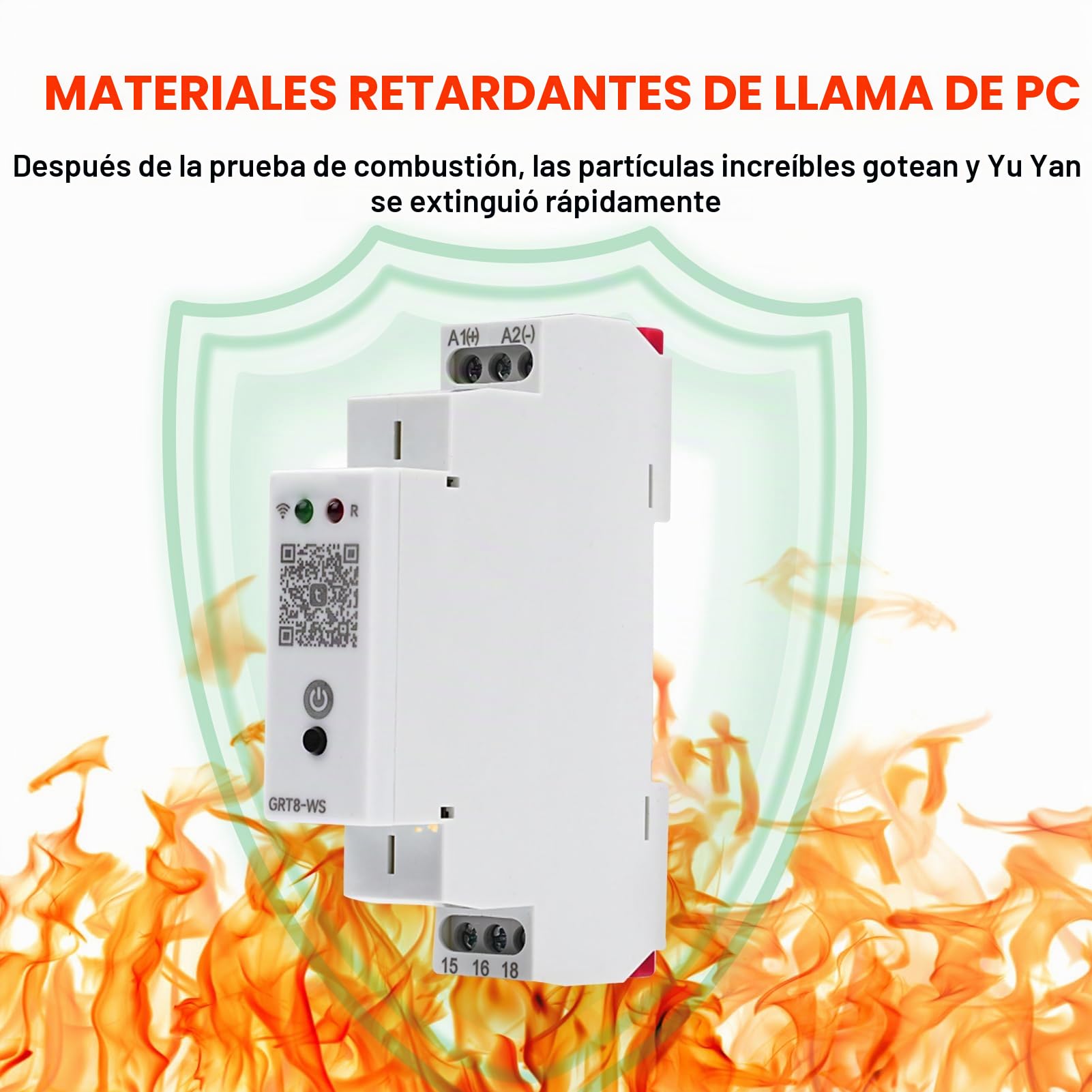 Rele WiFi Interruptor Inteligente AC/DC 110-240V, TUYA Smart Relé Temporizador de Control Remoto WiFi Interruptor de Control de Tiempo de Carril DIN para el Hogar Inteligente (GRT8-WS,16A)