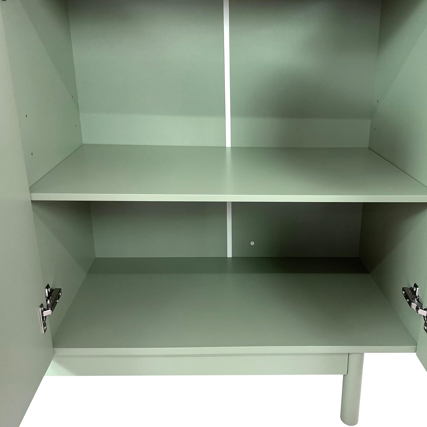 Modern Sideboard Buffet Cabinet with 4 Doors, 60in Kitchen Storage Cabinets with Solid Wood Pulls, Large Credenza Console Entryway Console Table for Living Room Hallway Bedroom, Mint Green