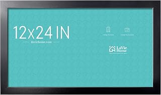 LaVie Home 12x24 Picture Frame Black, Panoramic Picture Frame for Wall Decoration, Classic Black Minimalist Style Suitable for Decorating Houses, Offices, Hotels(1 Pack)