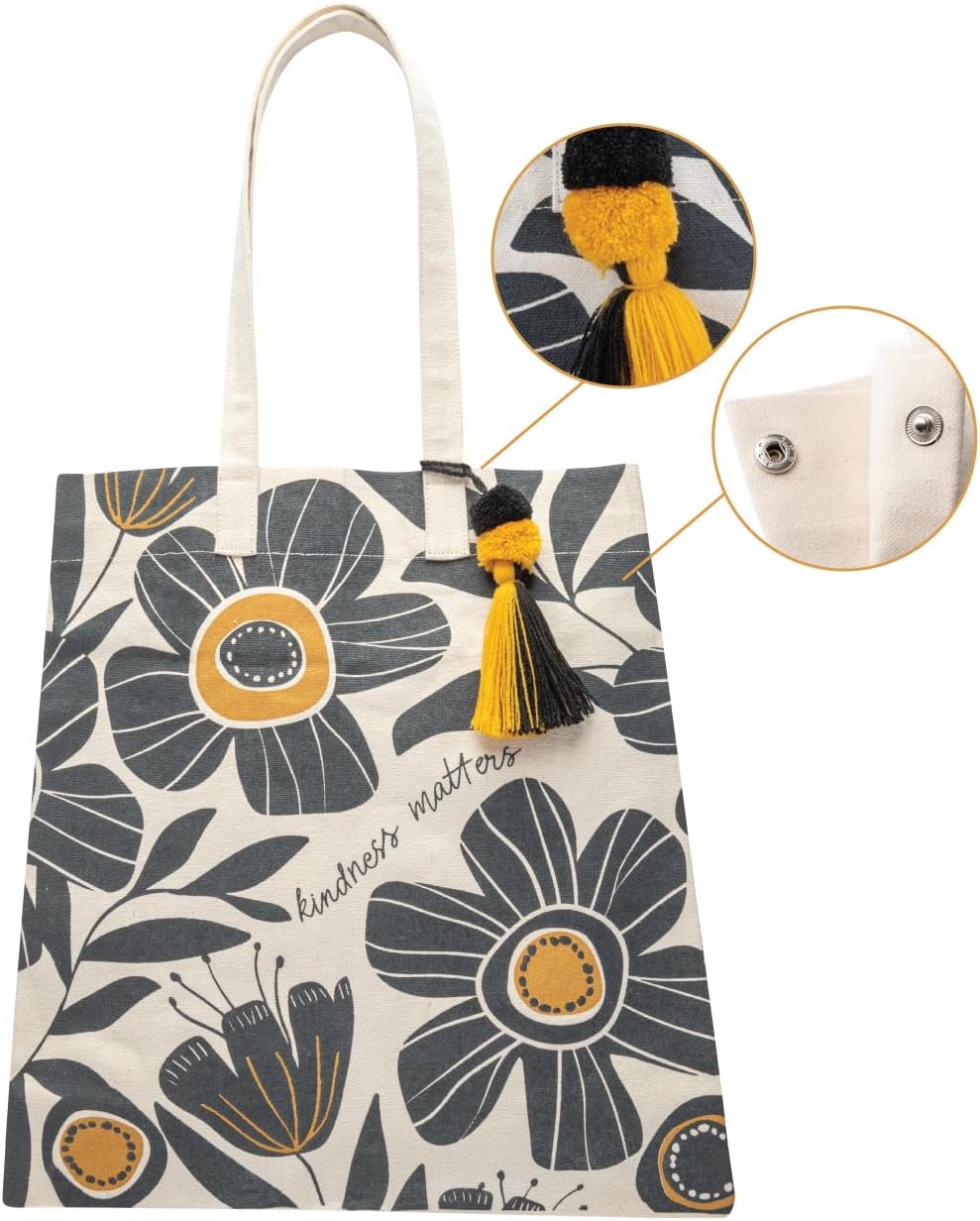 Karma, Canvas Tote Bag for Women, Canvas Beach Bag, Reusable Shopping Bags, Shoulder Bag Reusable Grocery Bags