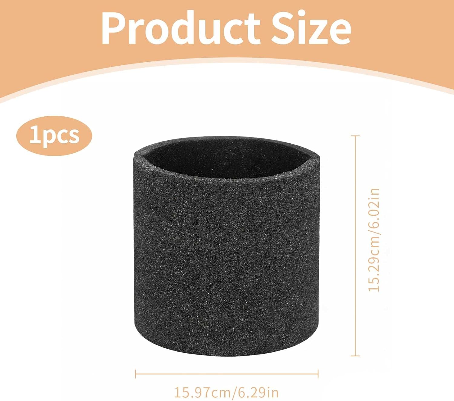 90585 Foam Sleeve VF2001 Replacements Compatible with Most Wet/Dry Vacuum Cleaners 5 Gallon and Above, Vacuum Foam Screen, Replace Part 9058500 (1) image 2