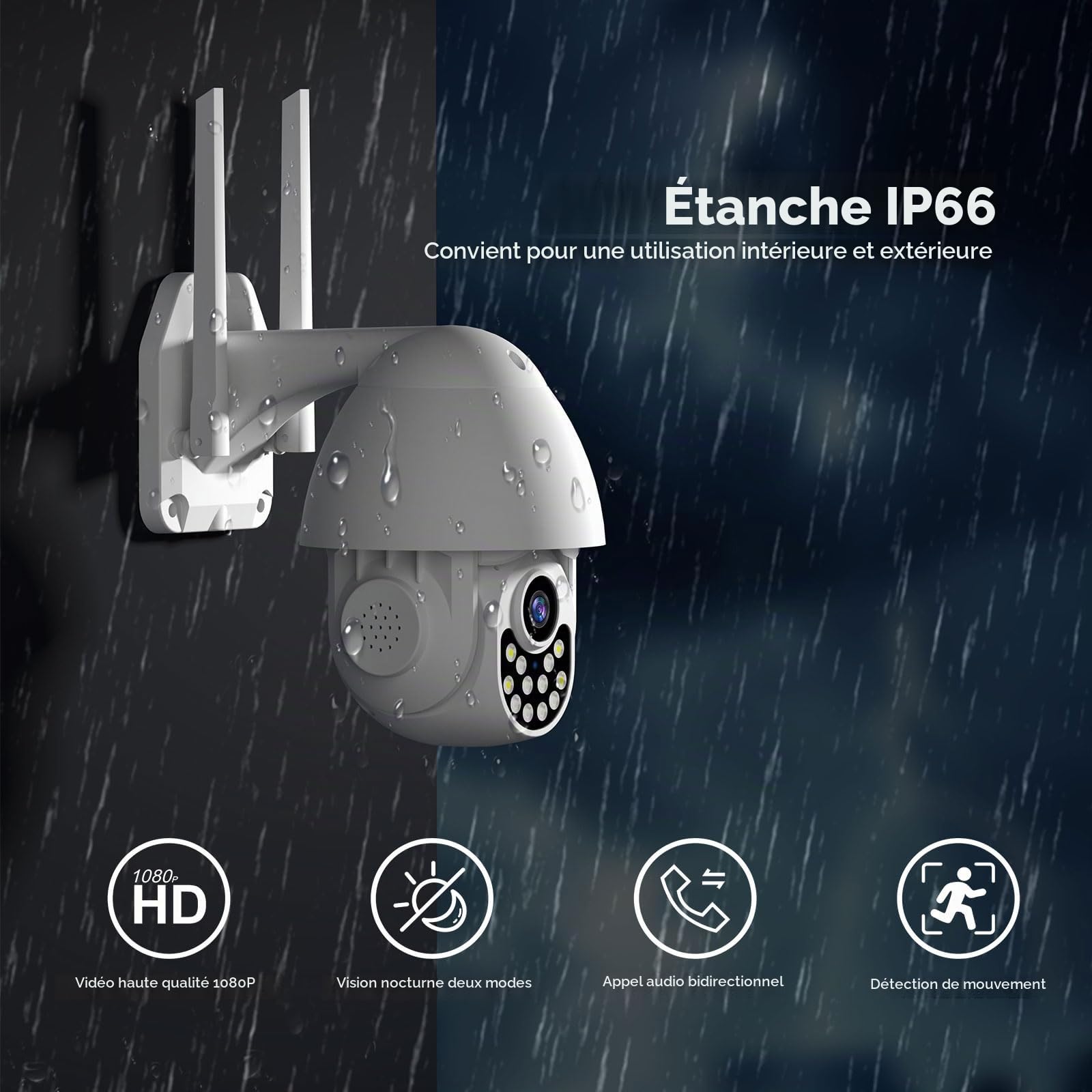 XNY Alarme Maison sans Fil Intelligent WiFi avec Caméra Surveillance Étanche IP66, 120db Sirène Kit Alarme Maison sans Fil 4G avec Caméra 1080P, Compatible avec Alexa et Assistant Google