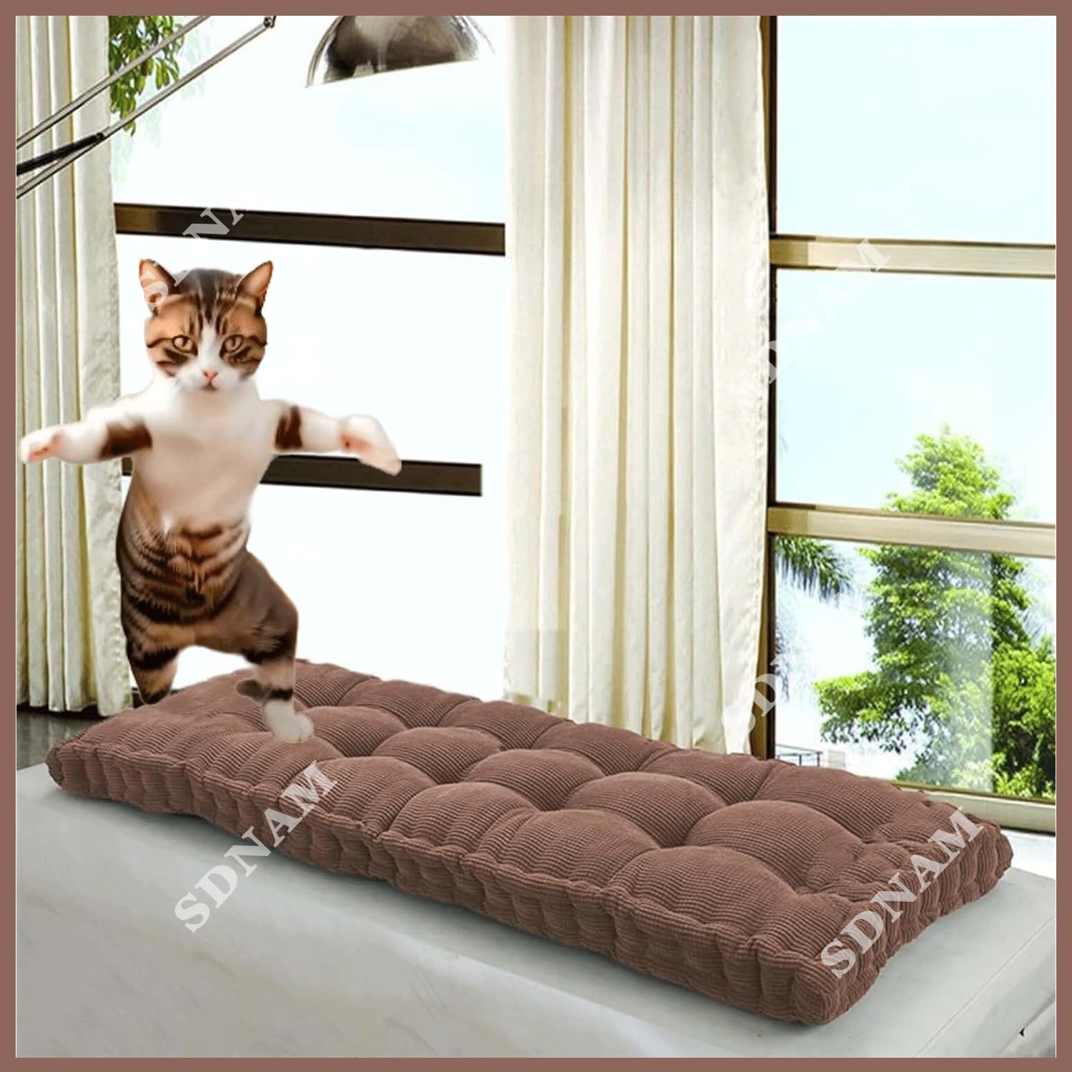 8-10cm Dickes Bankauflage Bankkissen, Sitzkissen Bank Sitzauflage Innen Outdoor, Gute Qualität Waschbare Gartenbank Auflage, Rechteck Sitzkissen Groß Für Stuhl Boden Bürostuhl(7F,100x35cm/39.37x13.78i