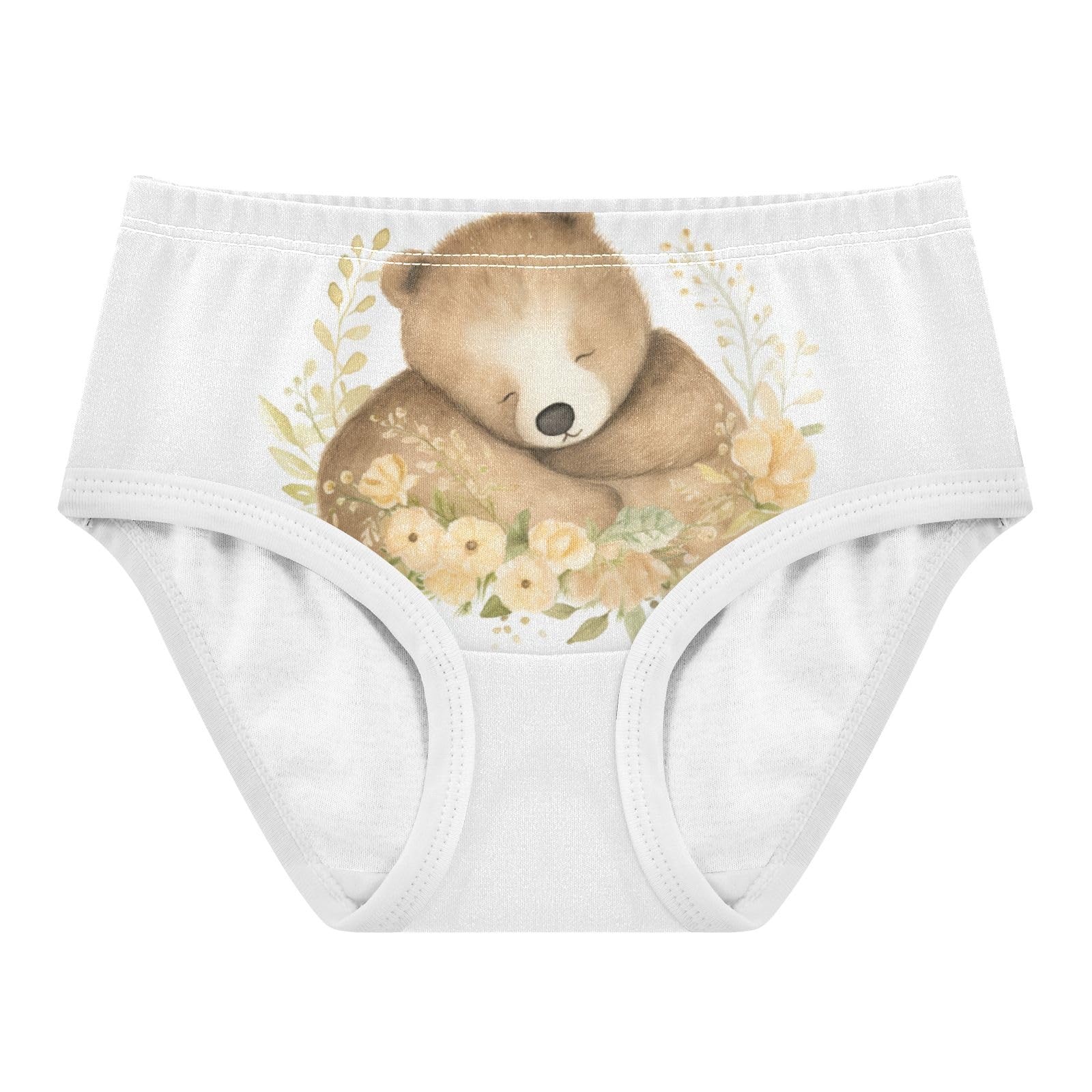 ALAZA Toddler Girls Cotton Hipster Underwear Soft Bear Sleeping 2 Pack 2T