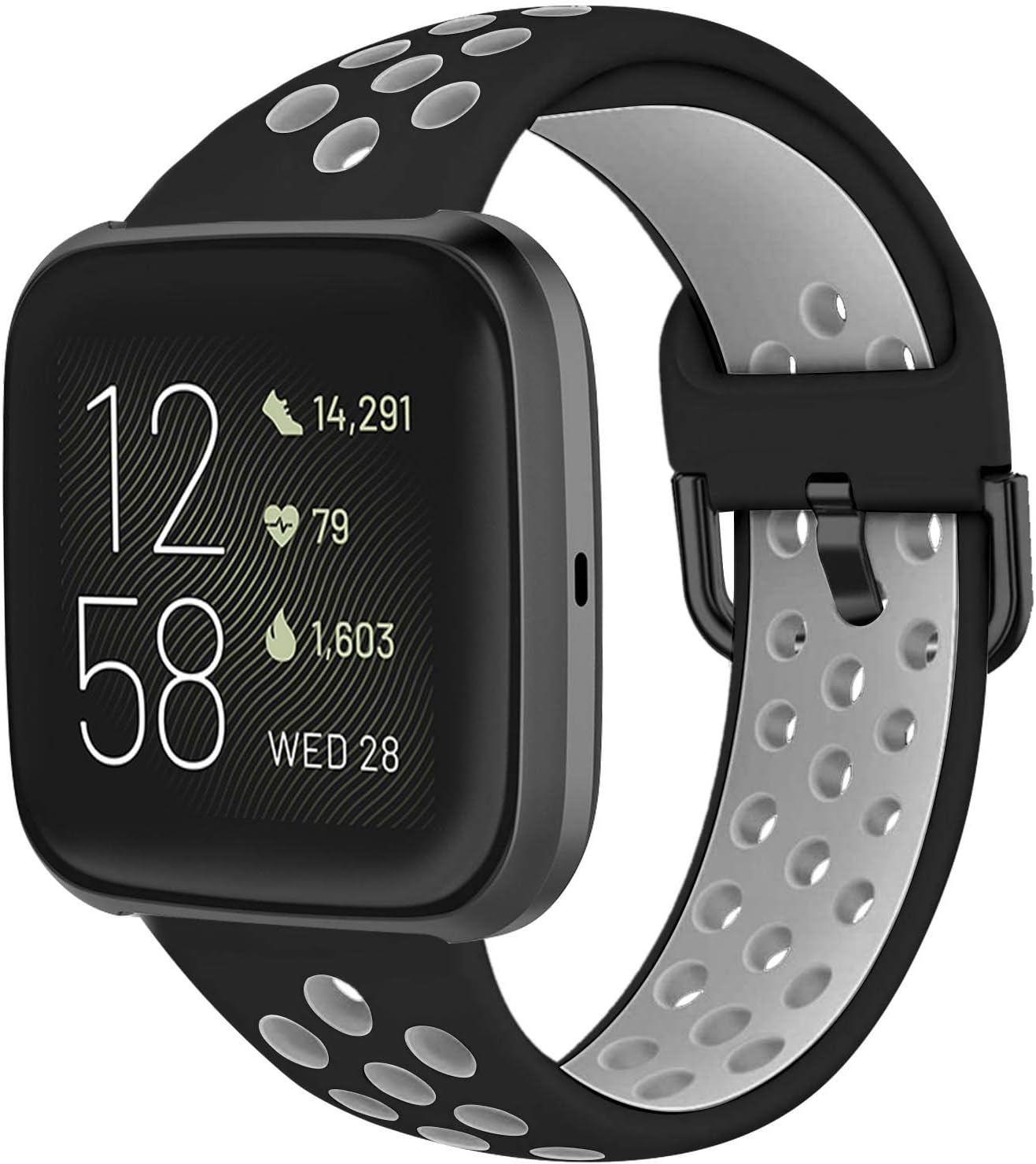Acrbiutu Bands Compatible with Fitbit Versa/Versa 2 / Versa Lite, Soft Silicone Breathable Replacement Sport Accessory Watch Strap Wristband for Women Men