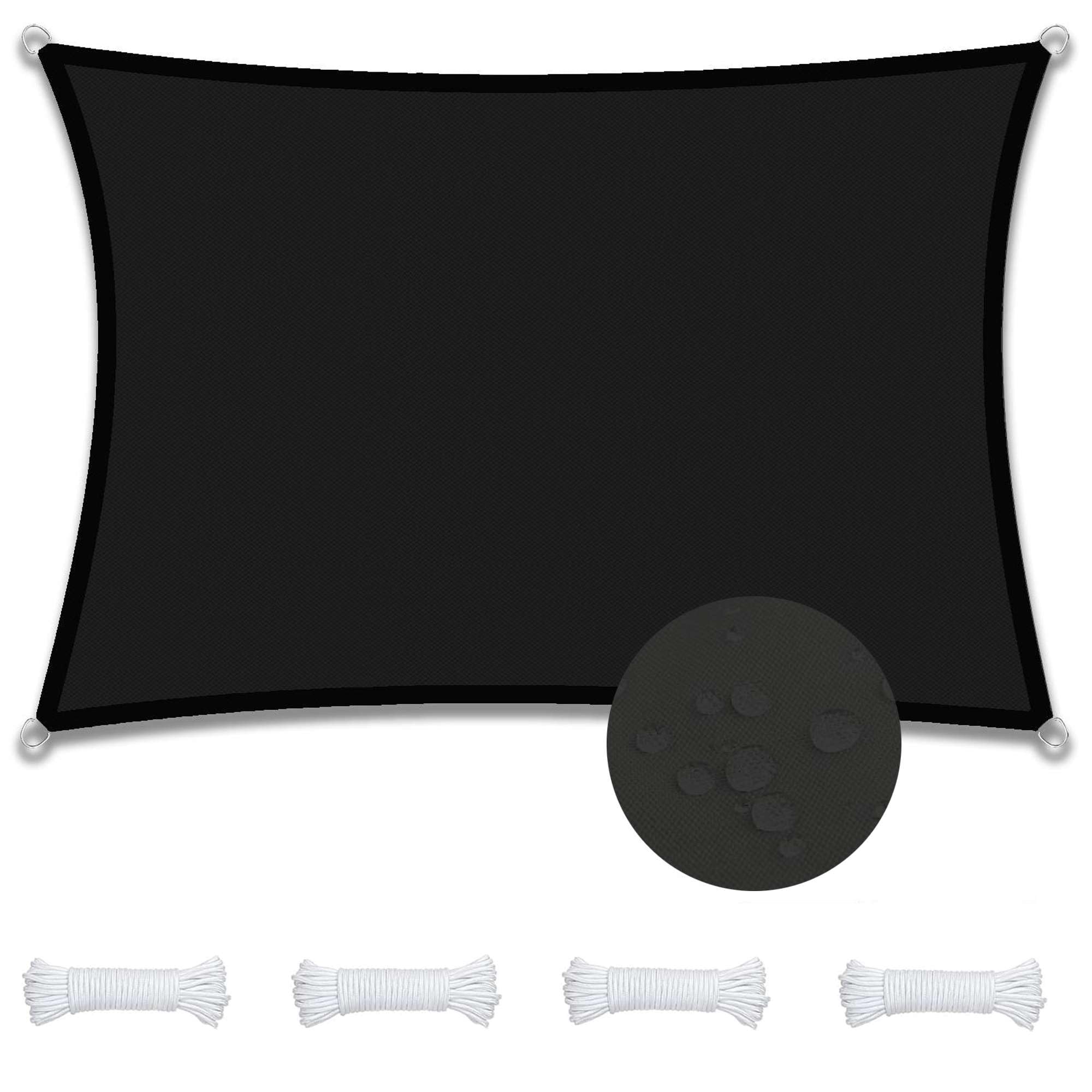 Voile d'ombrage rectangulaire 5x6.5m abri solaire imperméable pour éviter la chaleur du patio