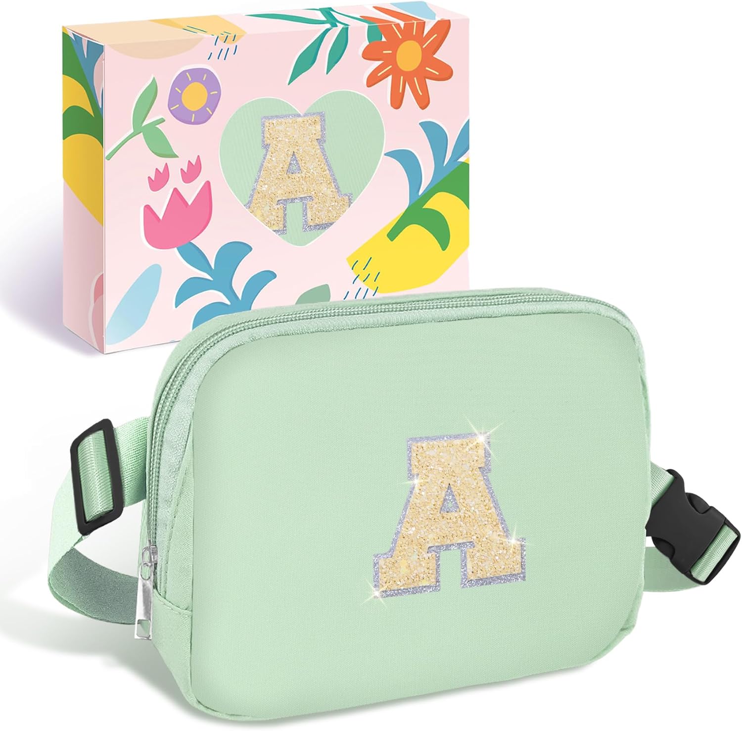 Amazon.com | COSHAYSOO Green Belt Bag Crossbody Initial Fanny Waist ...
