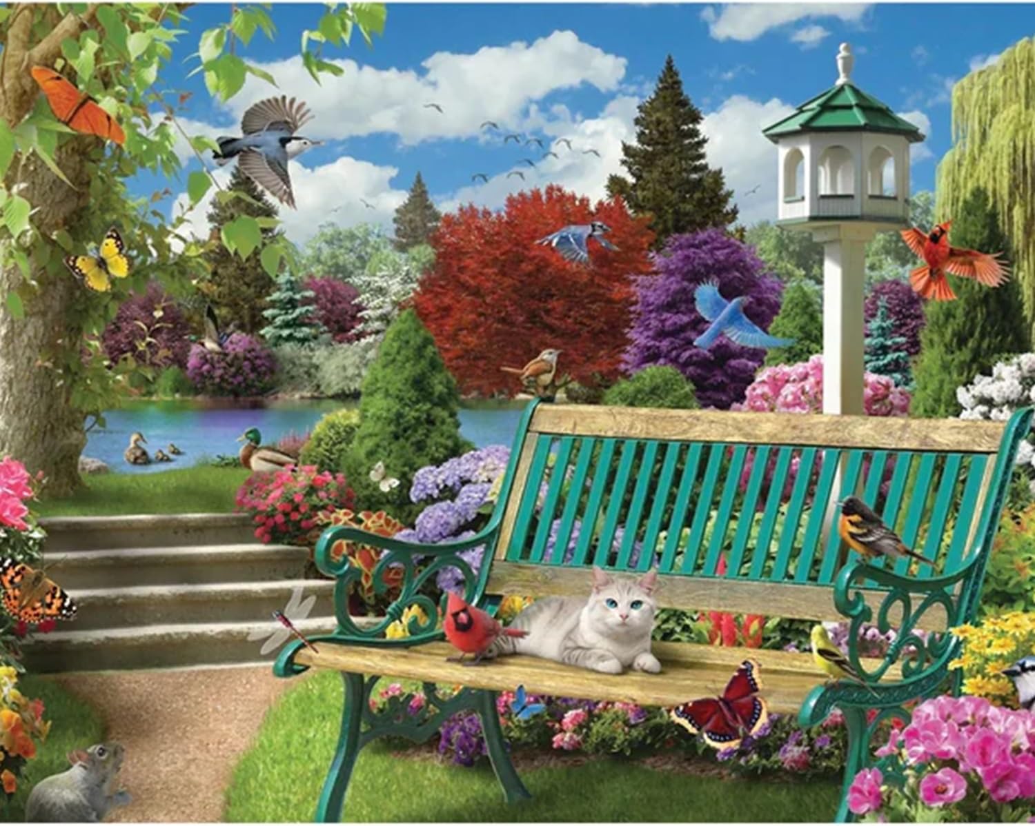 Bits and Pieces 100 Piece Puzzles for Adults - Alan Giana 3-Pack - 100 Extra Large Pieces 15" x 19" Jigsaw Puzzles, at The Water's Edge, No 2 Pieces Alike