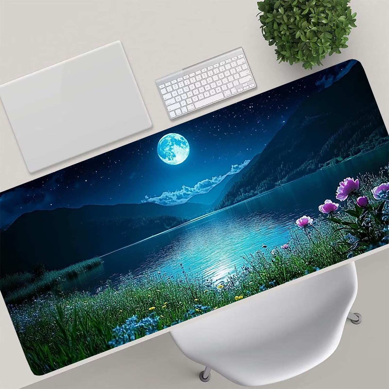 Tappetino Mouse Gaming, 900x450mm Tappetino Mouse XXL luna 0c0-748