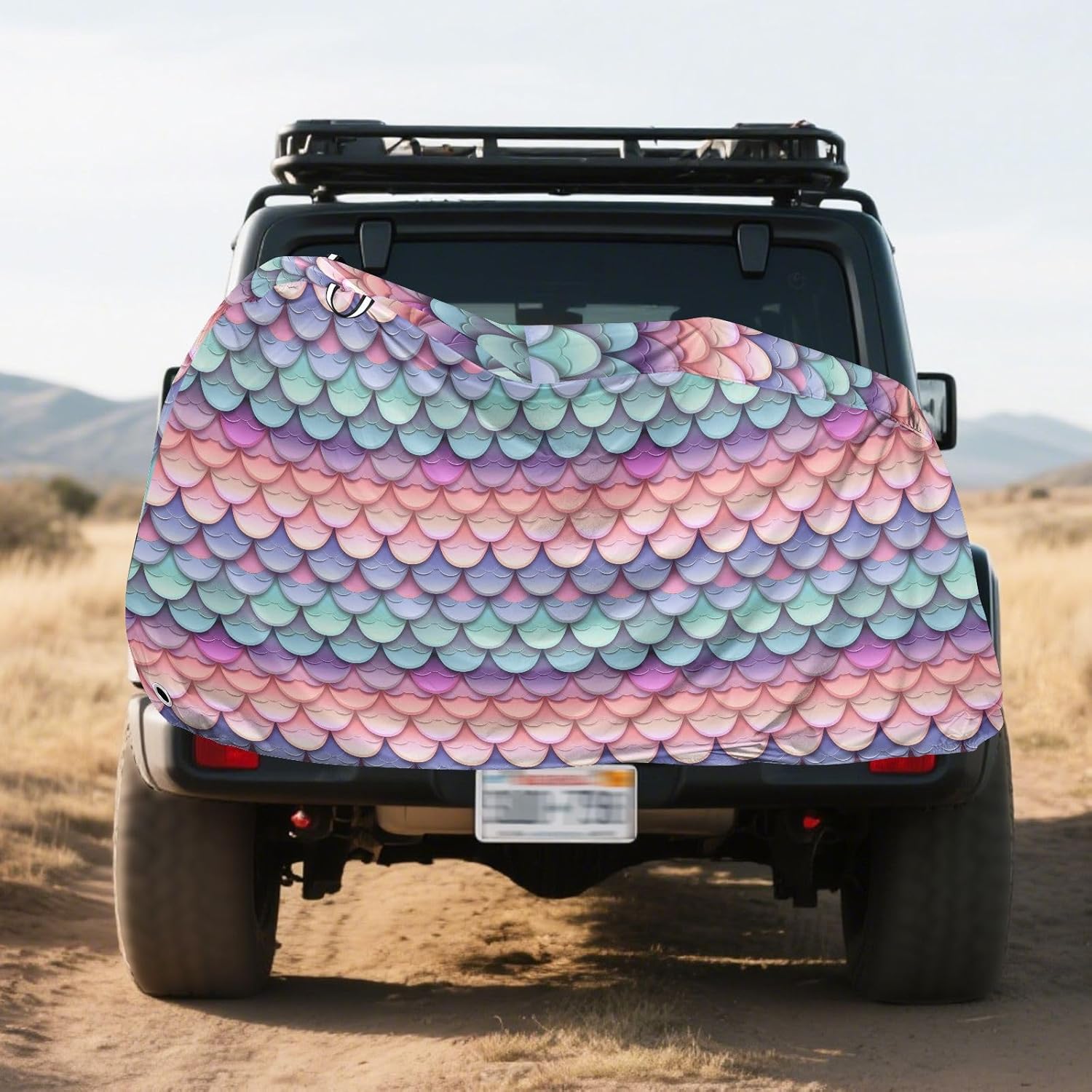 ALAZA Mermaid Gradient Color Bike Cover Waterproof Outdoor Ebike Bicycle Covers Tarp Protection for 1/2 Bikes, Sun UV Dust Wind Proof