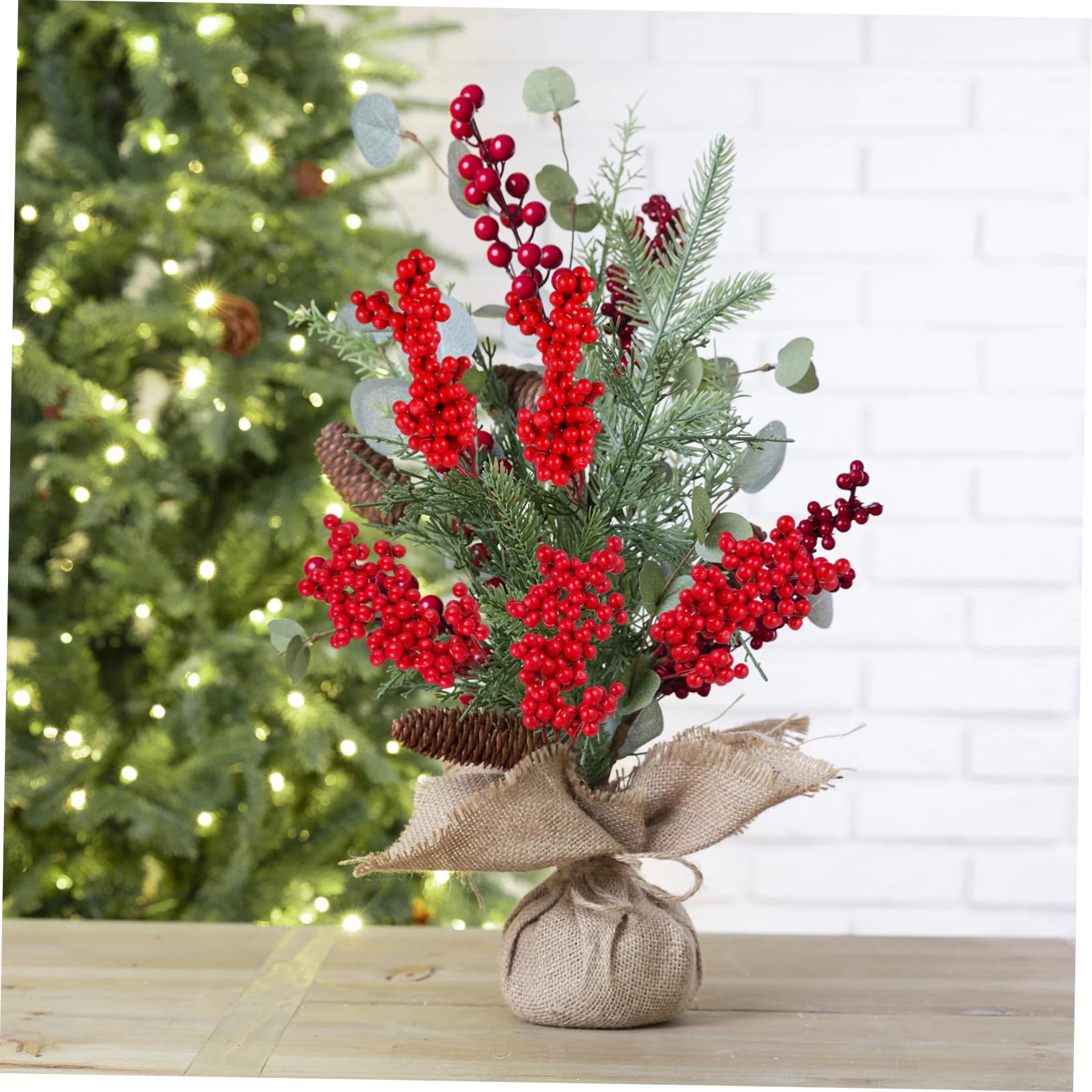 Homoyoyo 10pezzi Bouquet Artificiale di Bacche Decorazione per Feste Natalizie e Matrimoni di Bacche Artificiali per Centrotavola e Composizioni Fai da Te