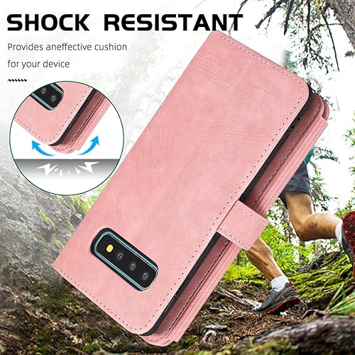 Miniatura 4 de NKECXKJ Diseño para Samsung Galaxy S10 Crossbody Wallet Case con PU cuero tarjetero ranuras Kickstand cierre magnético Flip Folio Zipper Bolso