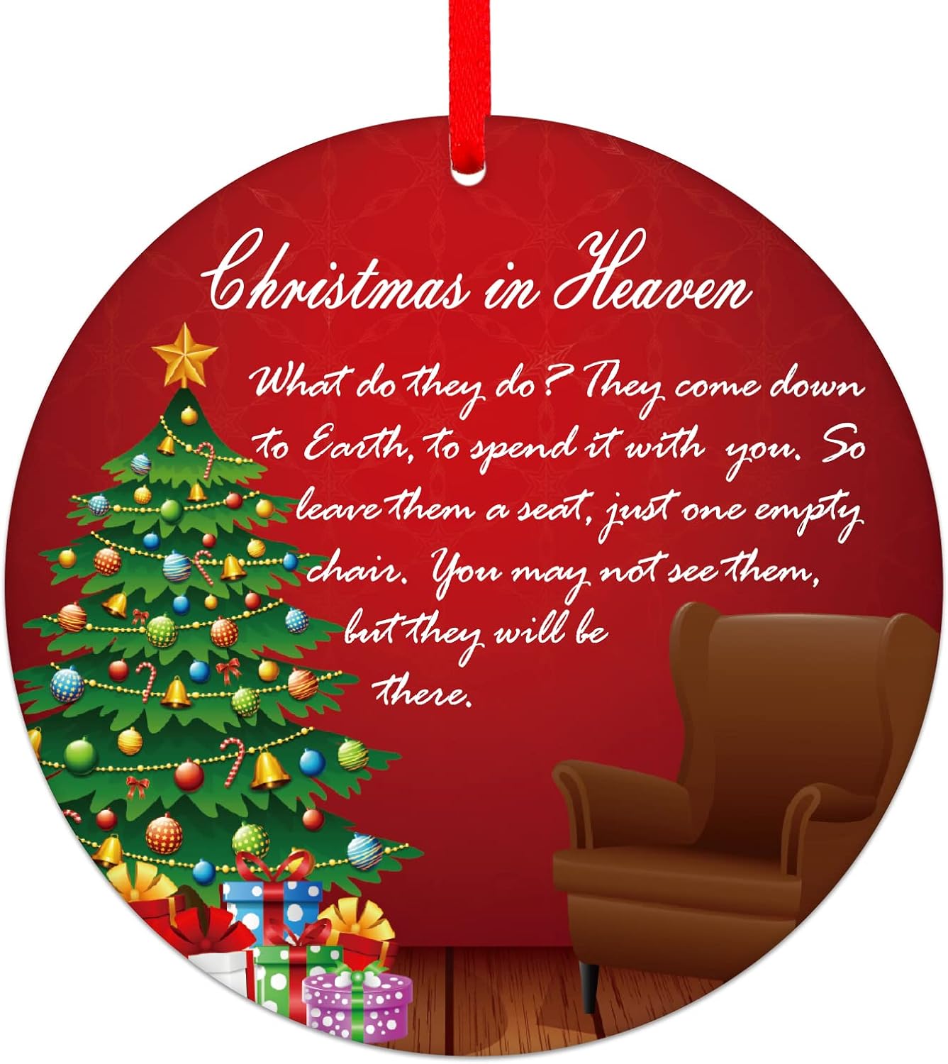 FaCraft Christmas Ornaments Keepsake Double-Sided Christmas in Heaven