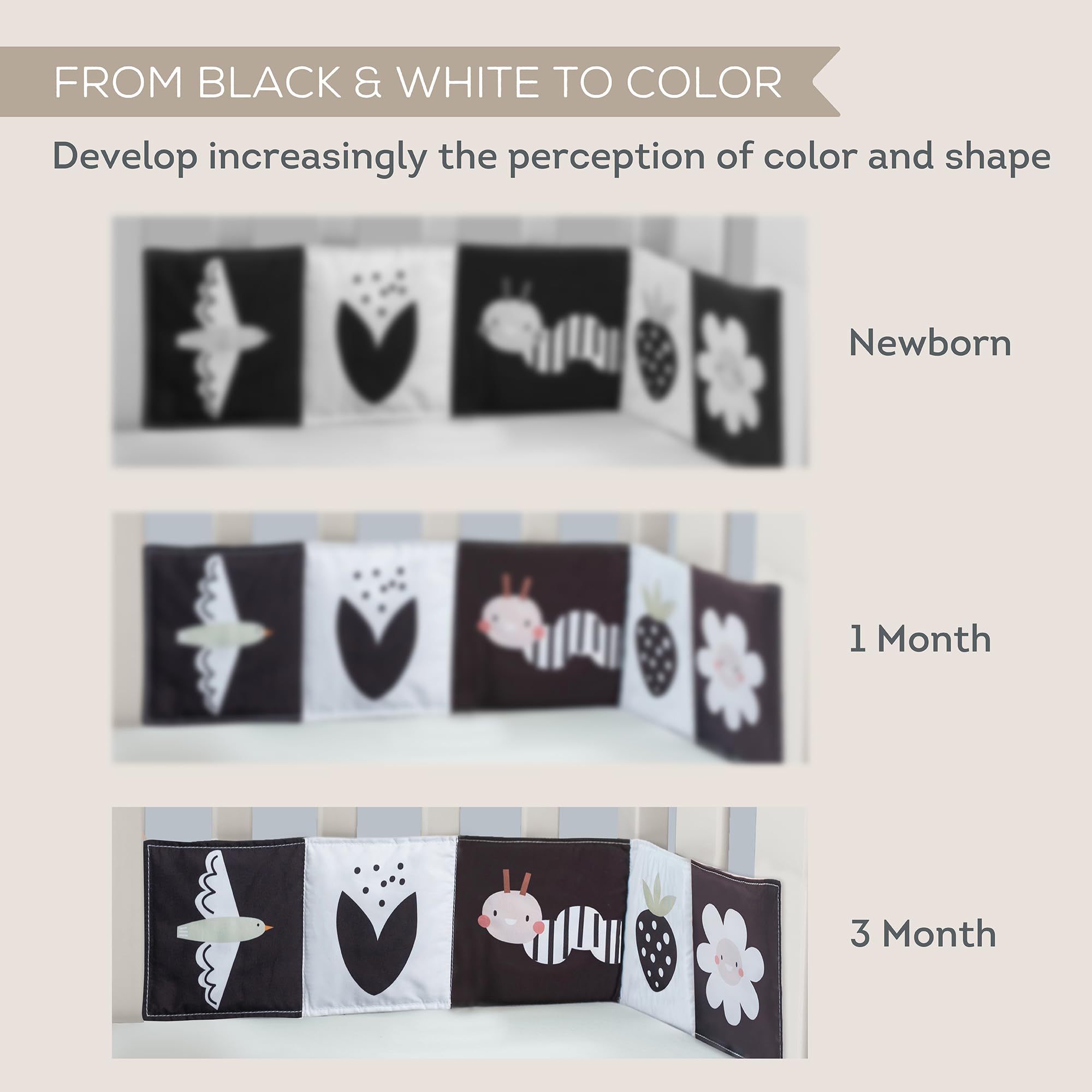 Taf Toys Bunny Black and White Soft Sensory Books Pram Book, High Contrast Baby Toys 0-3-6 Months, Essentials Tummy Time, Pram, Stroller, Car Seat Toy, Infant Toys, Newborn Essentials Must Haves