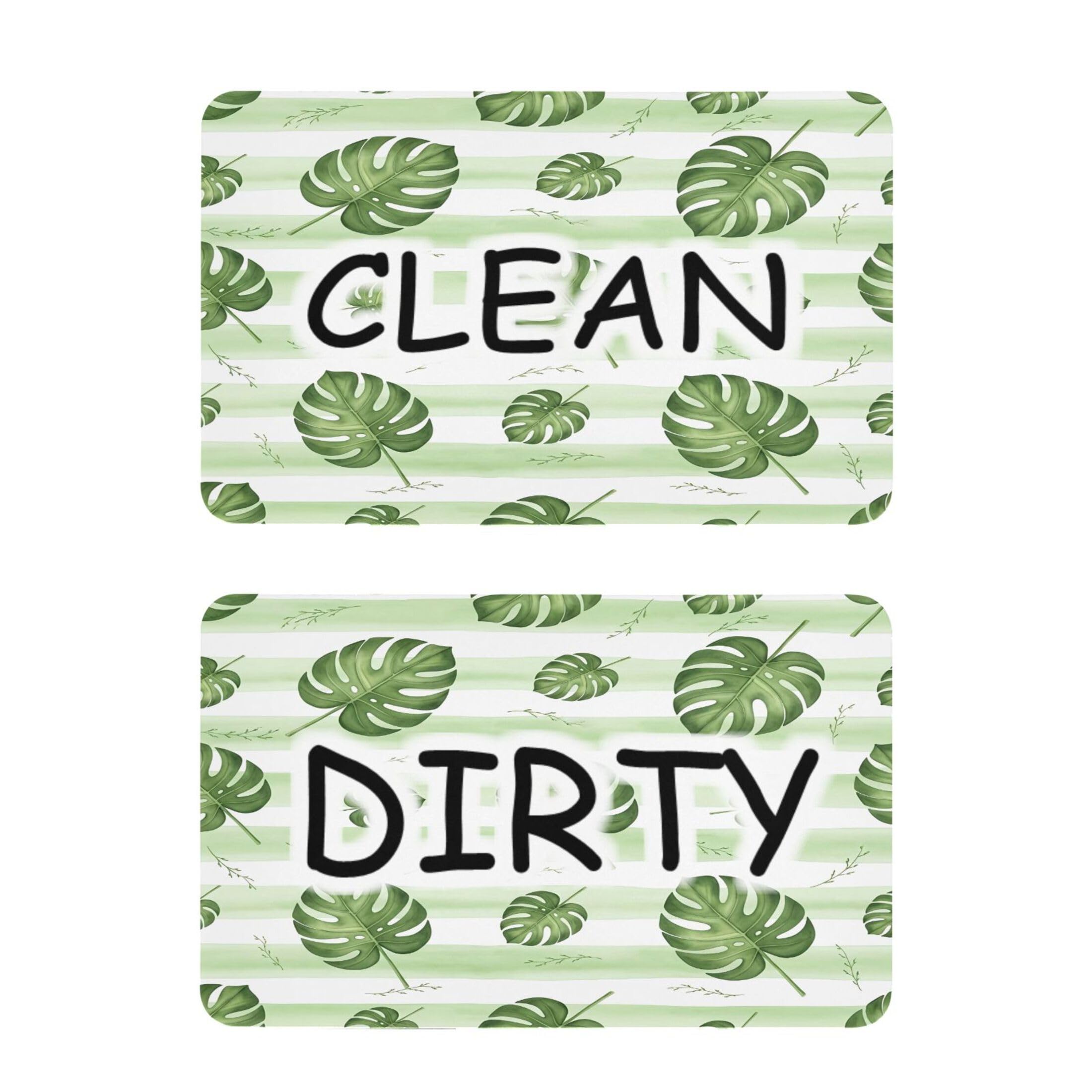 Kutsu Dishwasher Magnet Clean Dirty Sign Indicator, Palm Leaves Fridge Magnet, Easy to Read, 2 Pack