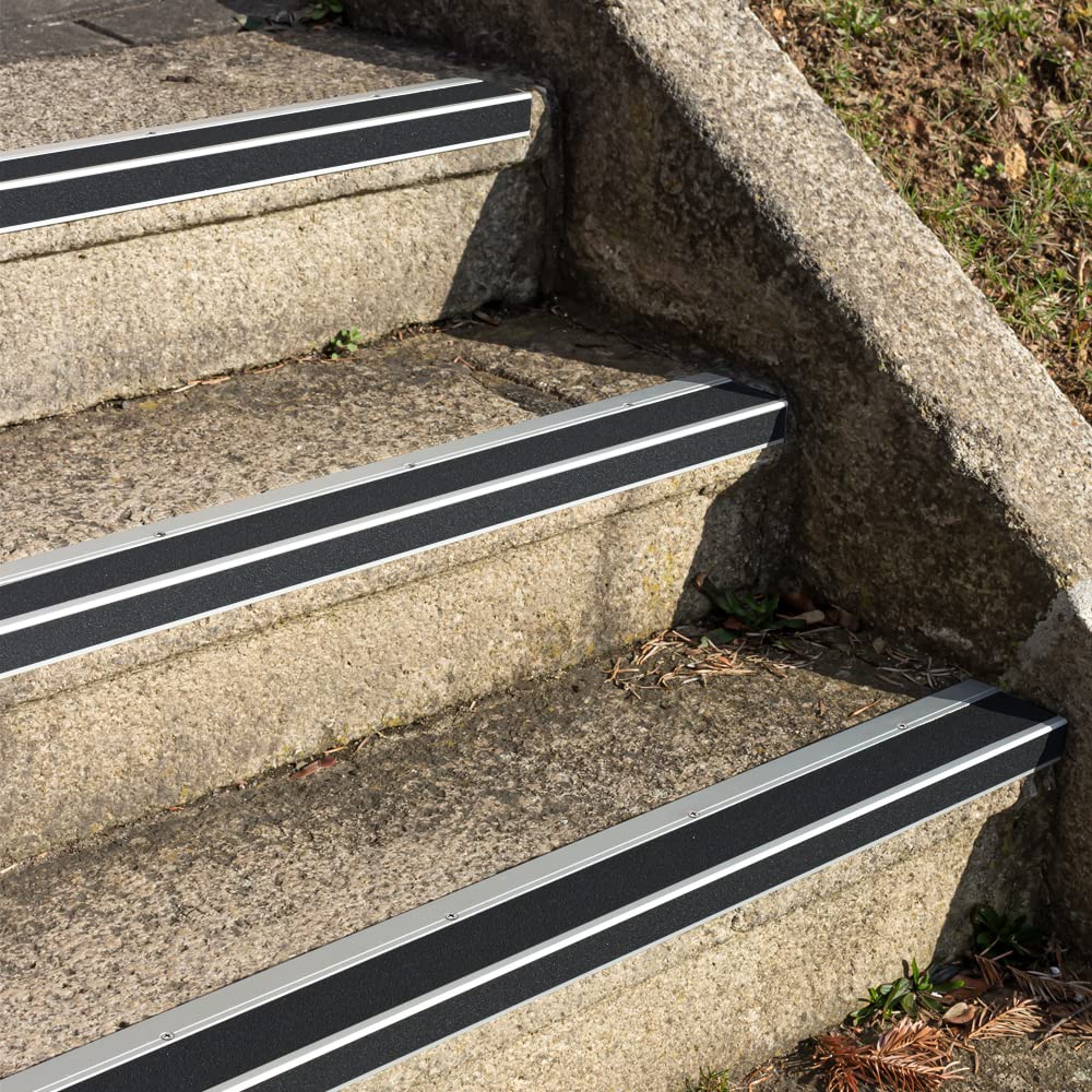 AnTina TAPES® Treppen-Kanten-Profil "General Line" 90 mm, Kanten-Schutz-Profil mit Antirutsch-Beschichtung R13 für Treppen & Stufen (9x100cm, gelb/schwarz)