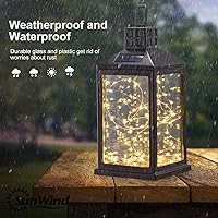 Vista 2 de Solar Lantern Lights Outdoor SUNWIND Waterproof Solar Table Lamp Hanging Lighting with 40 Warm White LEDs for Garden Patio Landscape Decoration