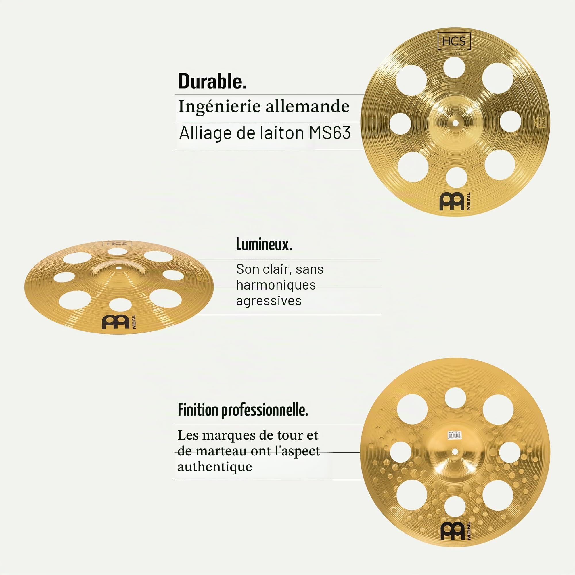 Meinl Cymbals HCS SCS1 Ultimate Jeu de cymbales spéciales Bronze